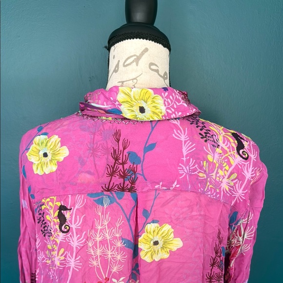 Soft Surroundings XL Dress Pink Under the Sea Embellished with Gems - Picture 3 of 8